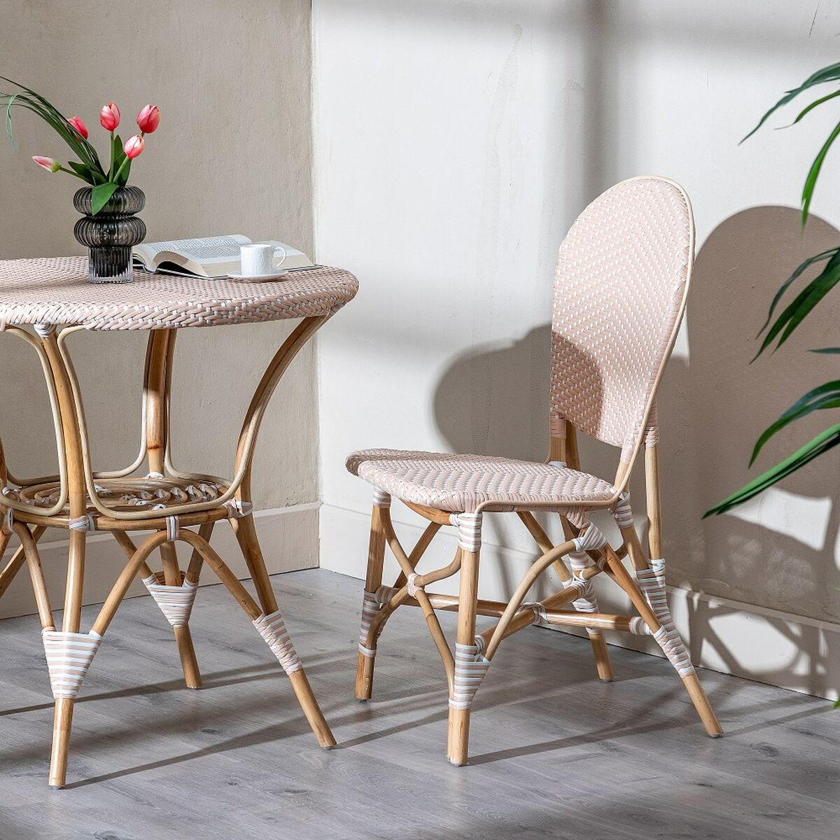 Dining Chair 47 x 54 x 93 cm Natural Beige Rattan-10