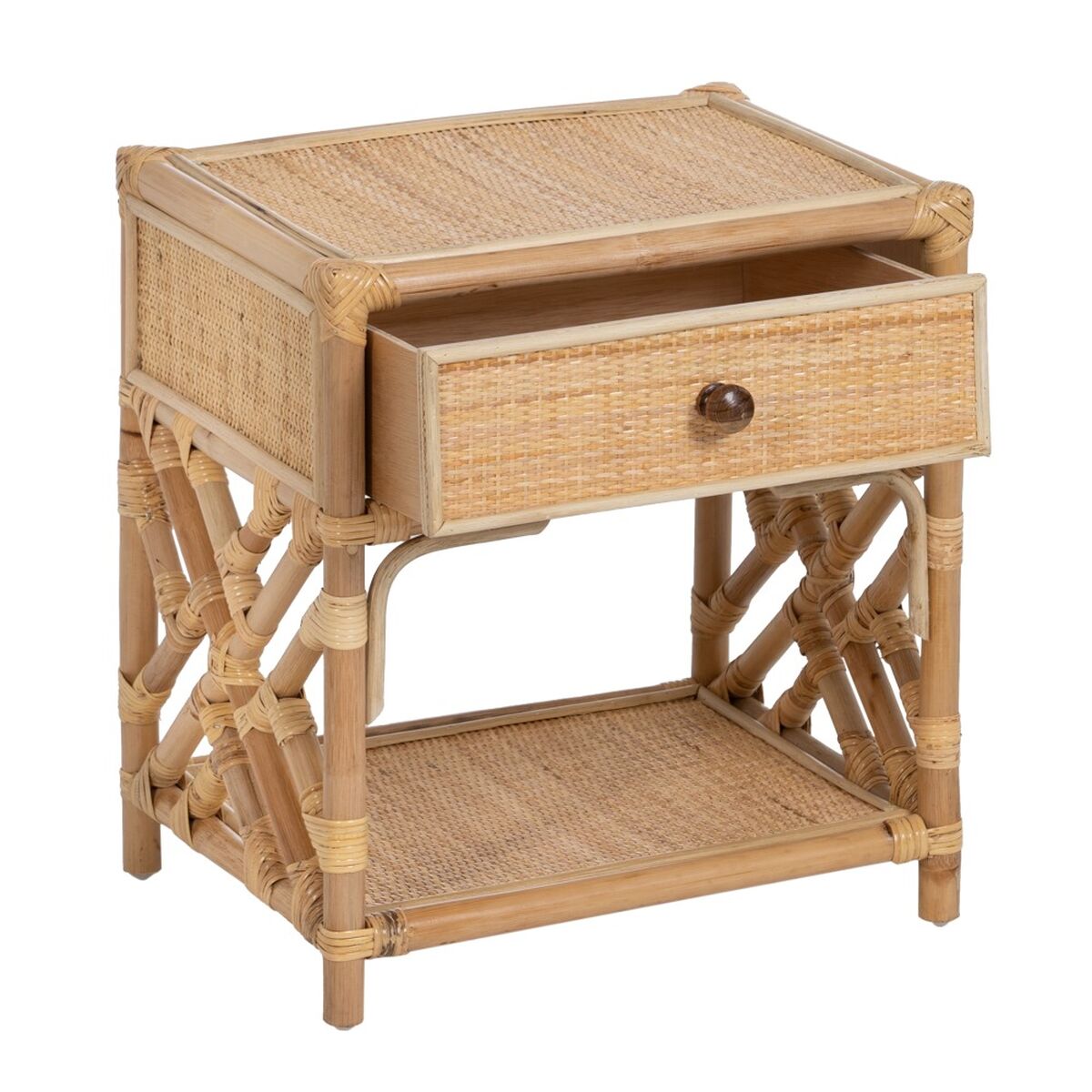 Side table RATÁN 45 x 35 x 50 cm Natural-0