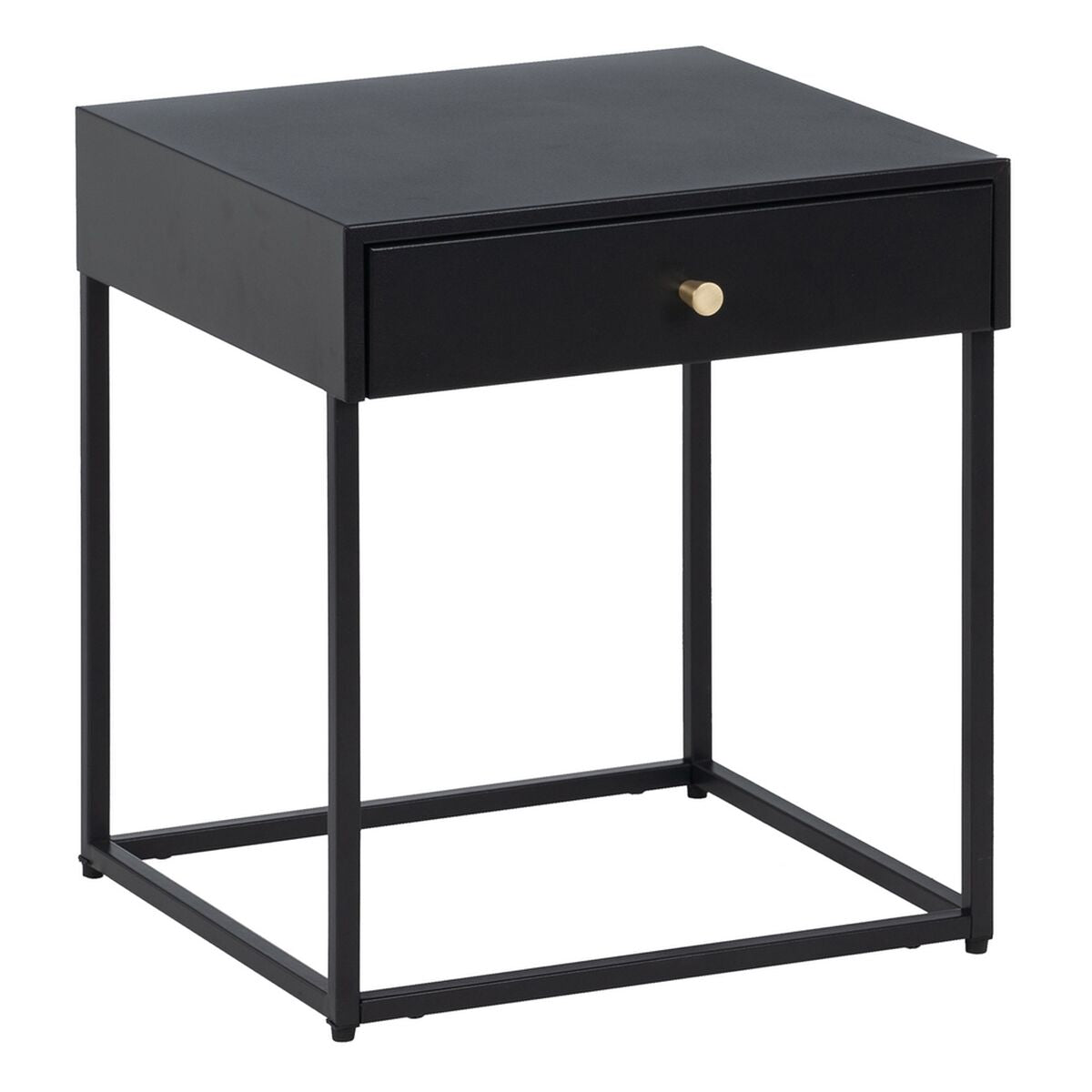Nightstand Black Steel 43 x 41 x 50 cm-0
