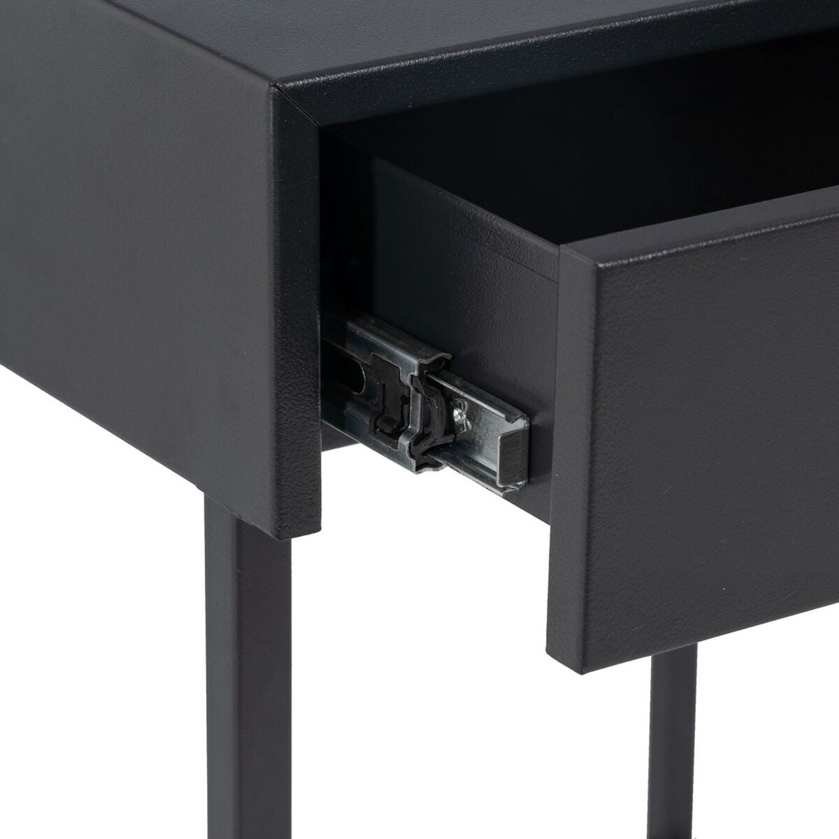 Nightstand Black Steel 43 x 41 x 50 cm-1