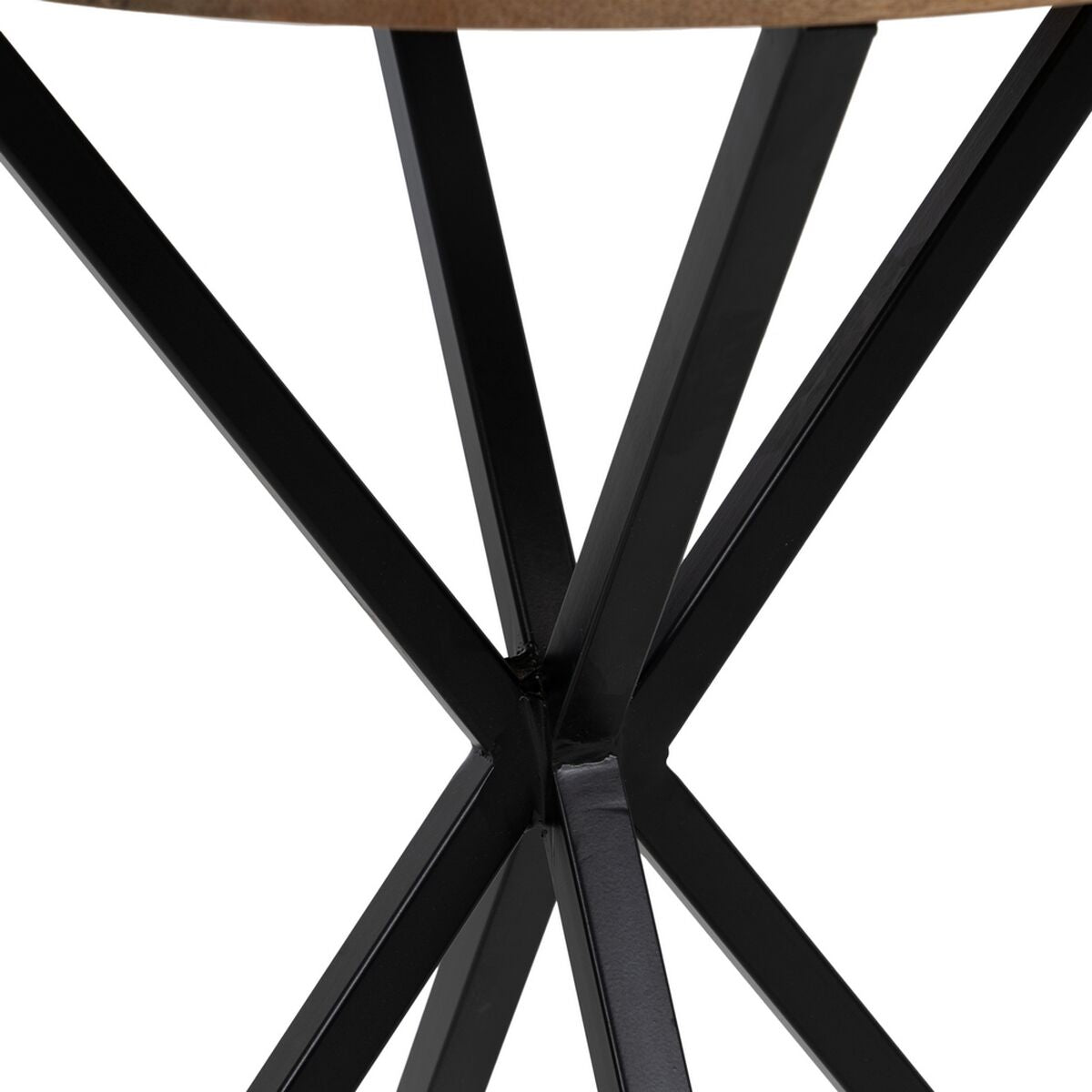 Side table Black Natural Wood Metal Iron wood and metal Mango wood 43 x 43 x 49 cm-3