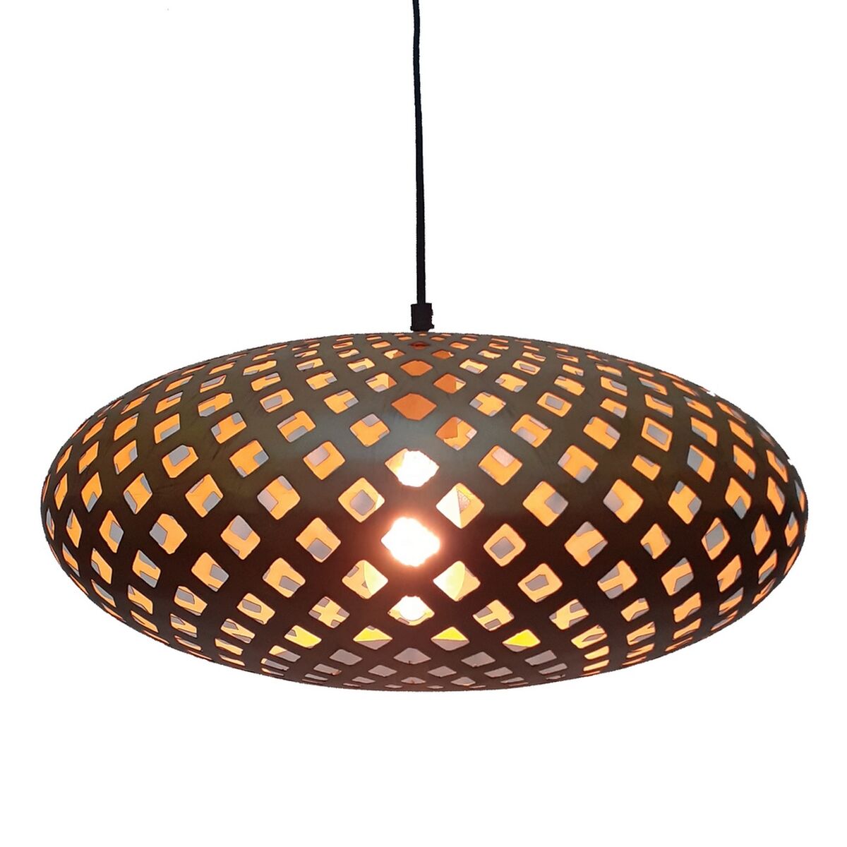 Ceiling Light 44 x 44 x 20 cm Golden Metal Cream-0
