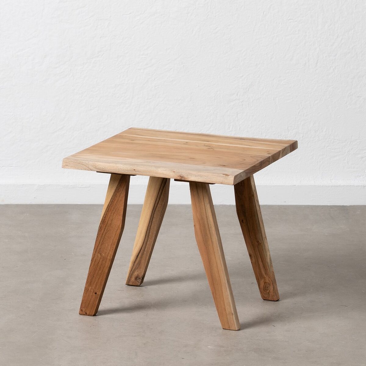 Small Side Table Natural Iron Acacia 50 x 50 x 46 cm-8