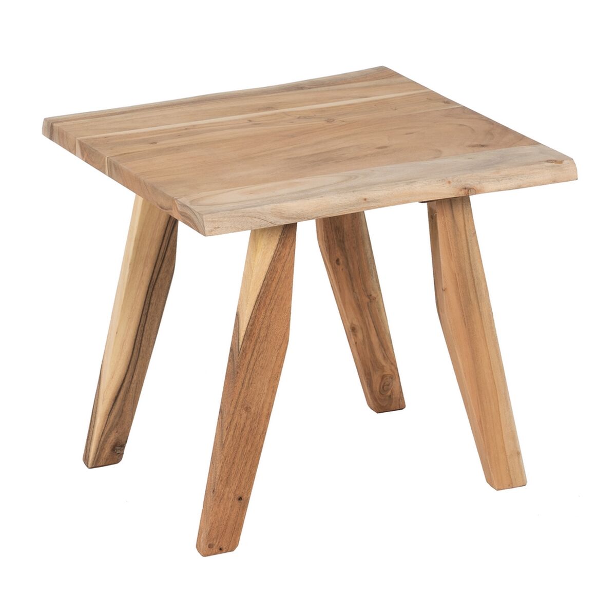 Small Side Table Natural Iron Acacia 50 x 50 x 46 cm-0