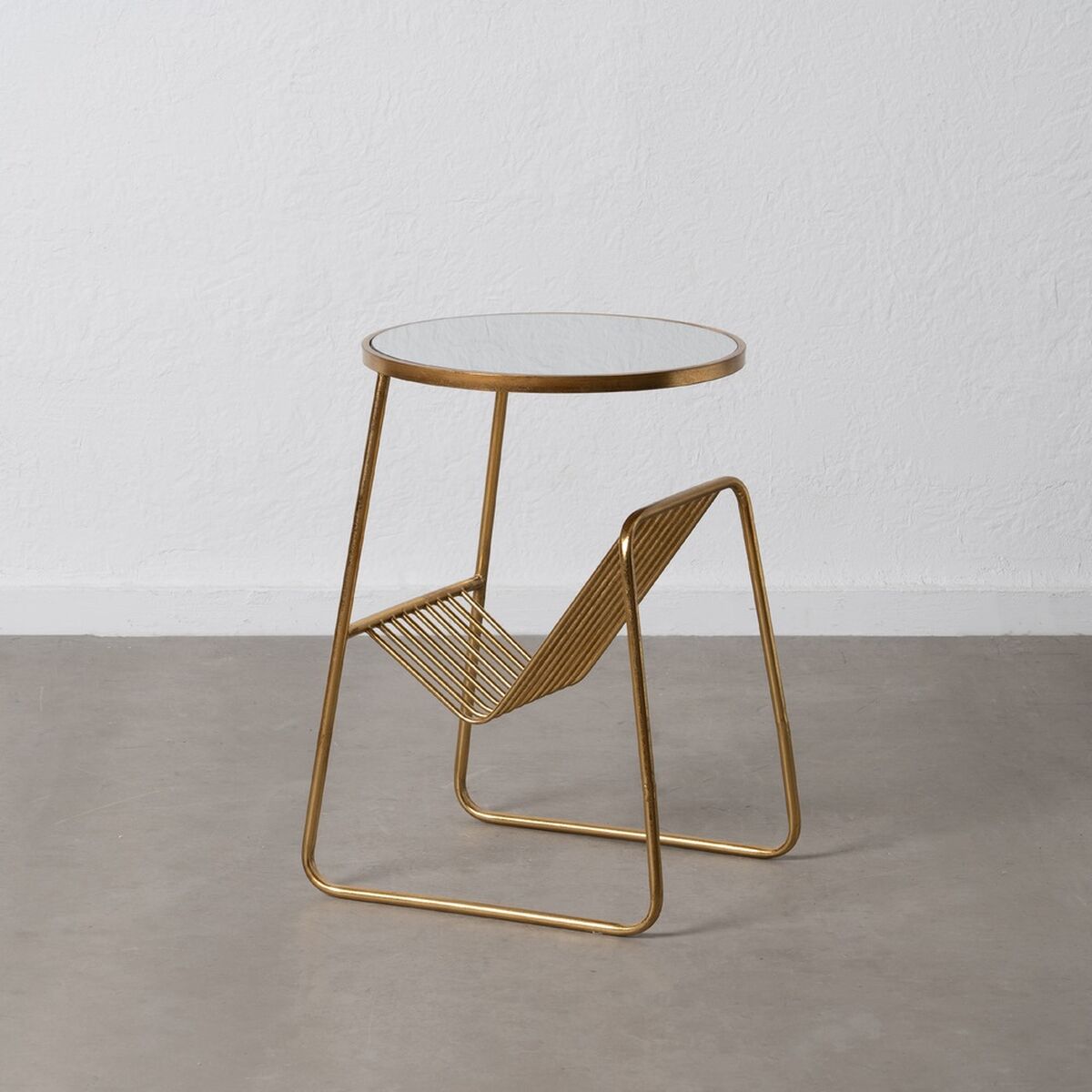 Small Side Table Golden Iron Mirror 48,5 x 43,5 x 66 cm-2