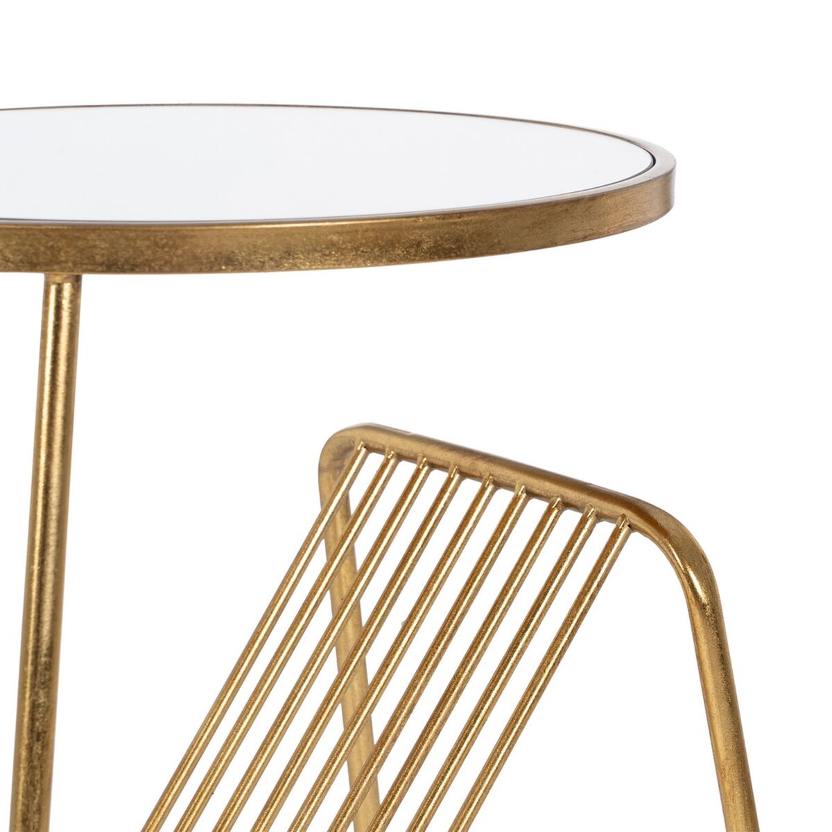 Small Side Table Golden Iron Mirror 48,5 x 43,5 x 66 cm-1