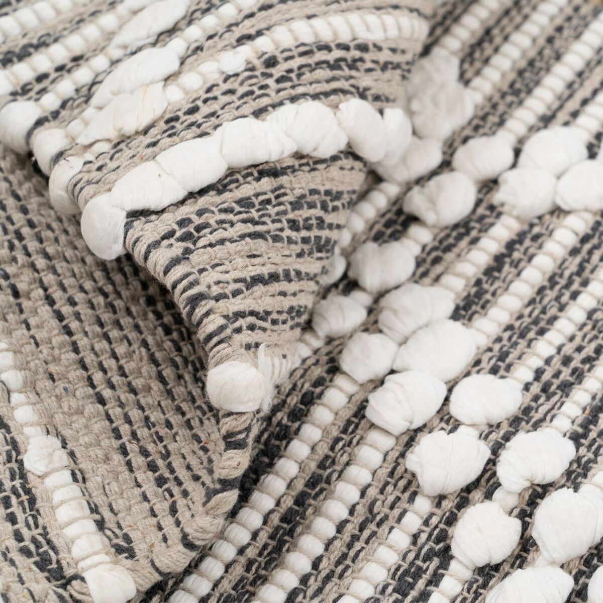 Carpet White Grey 60 % Cotton 40 % Polyester 160 x 230 cm-3