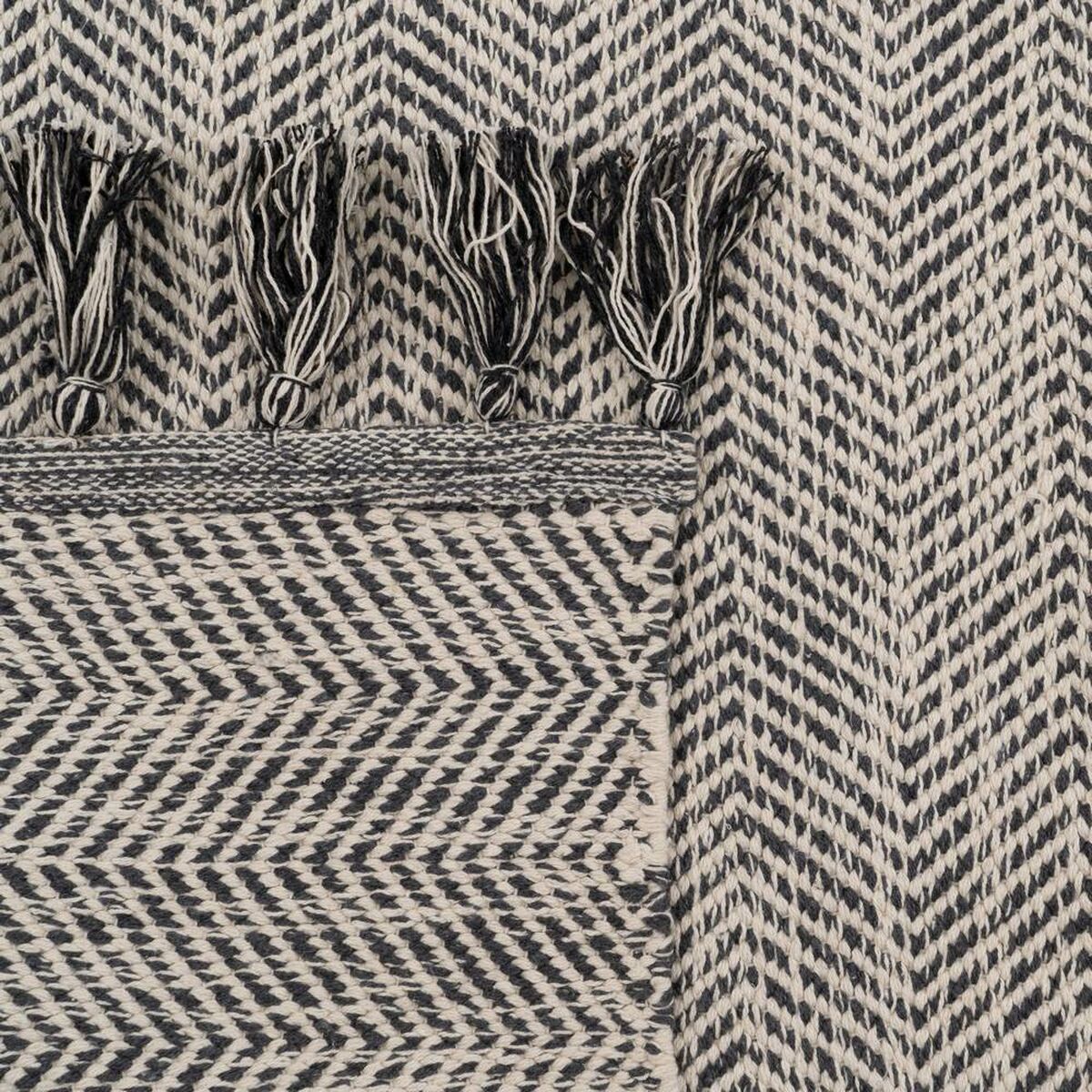 Carpet Grey 70 % cotton 30 % Polyester 120 x 180 cm-1