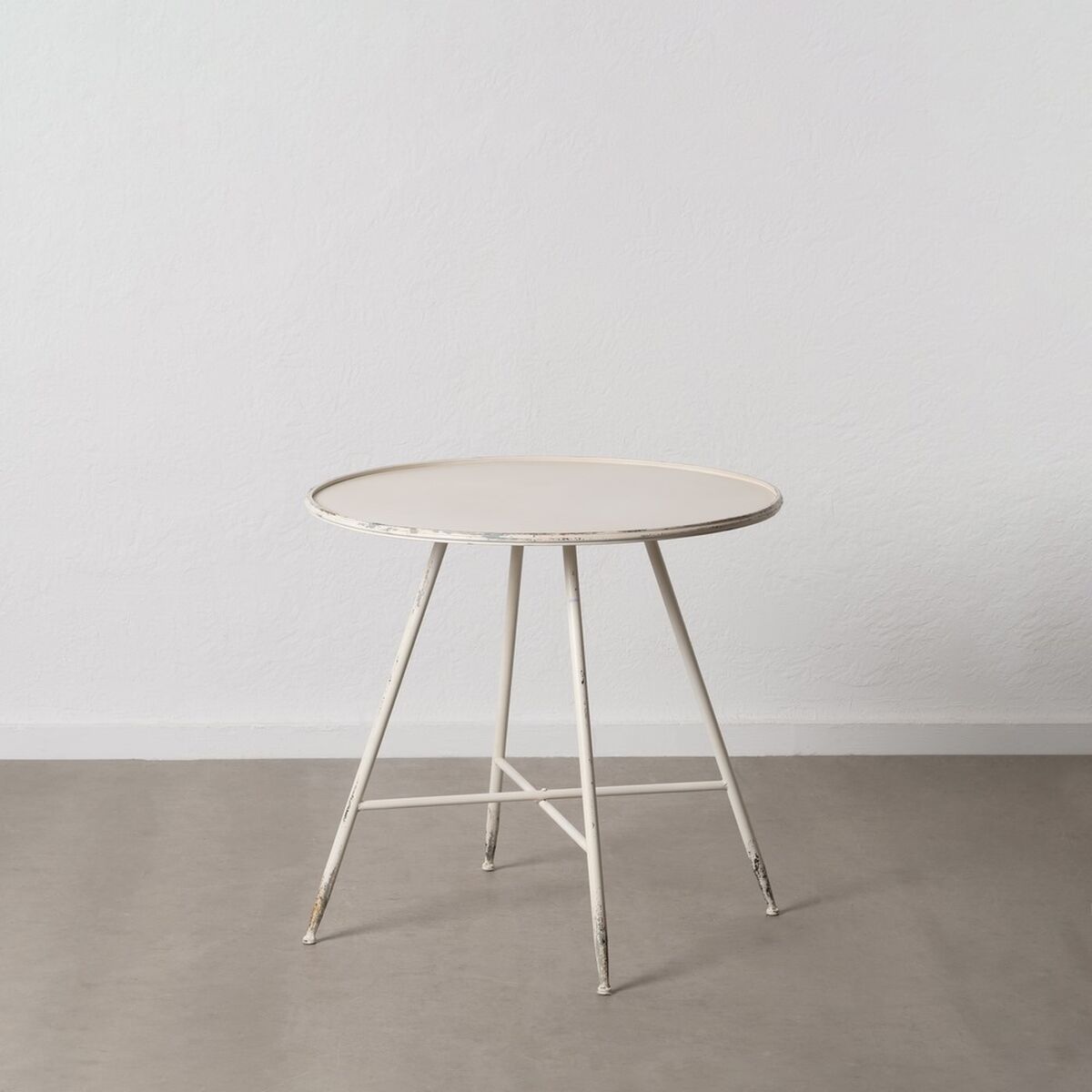 Small Side Table Cream Iron 80 x 80 x 75 cm-7