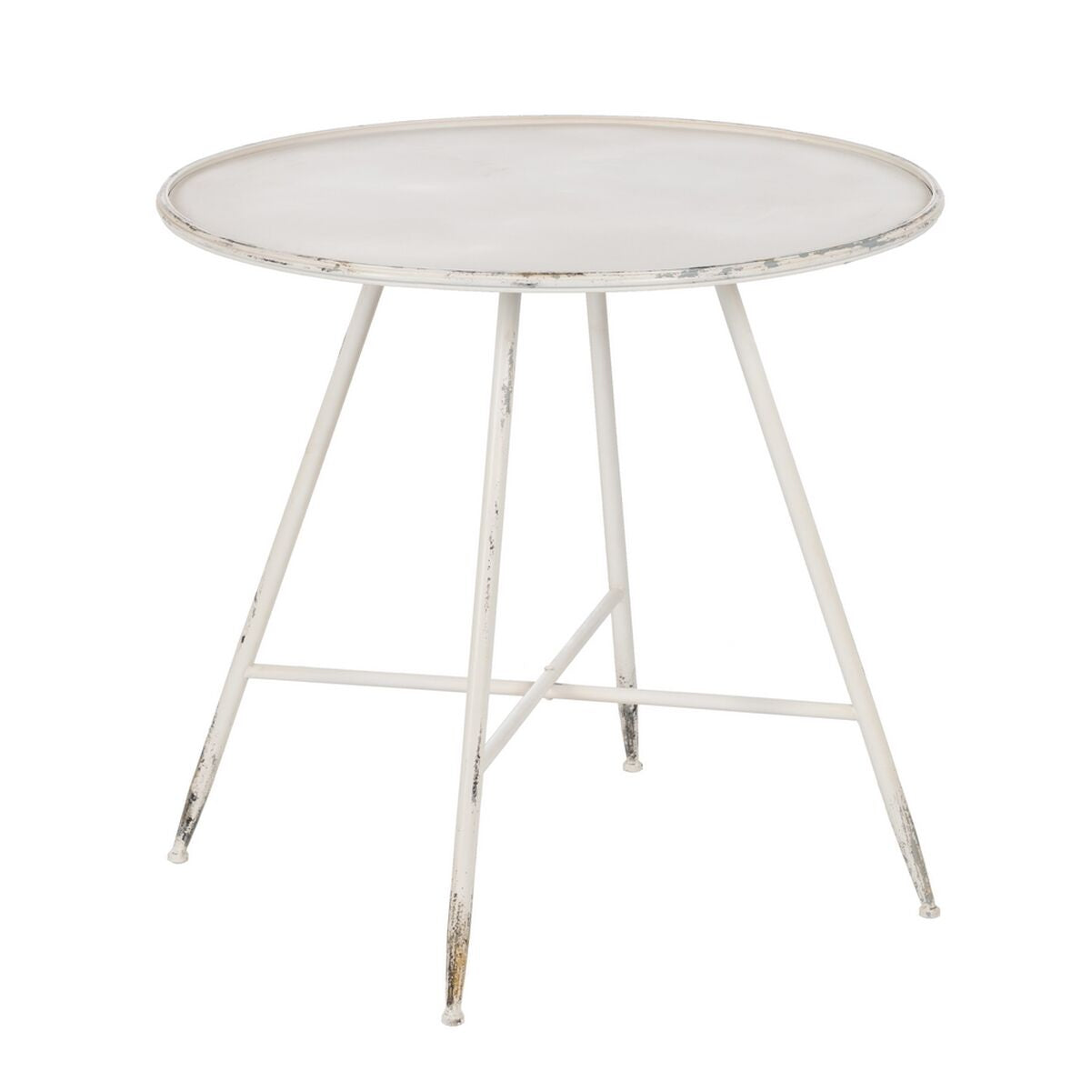 Small Side Table Cream Iron 80 x 80 x 75 cm-0