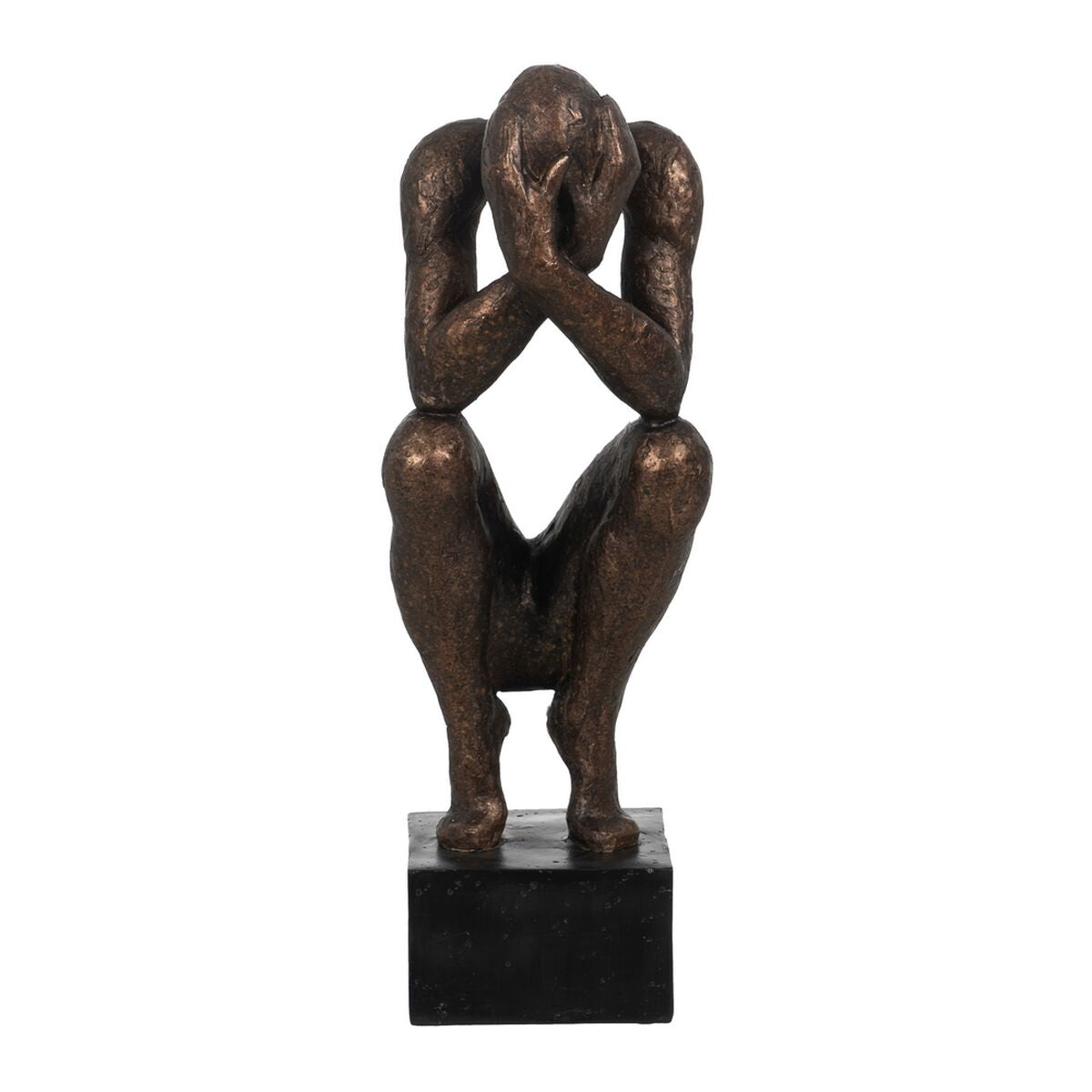Decorative Figure Black Copper Men 16 x 19 x 47 cm-0