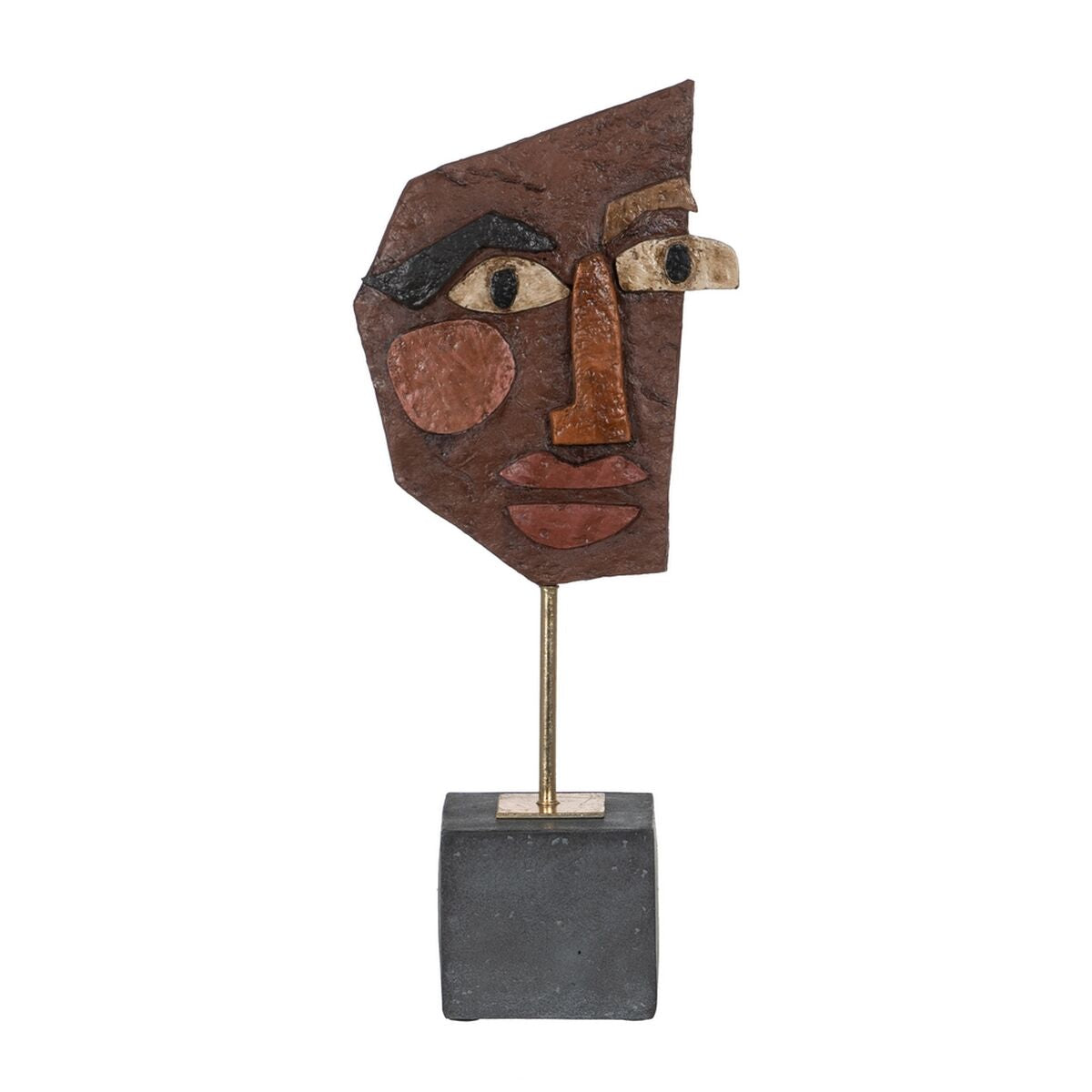 Sculpture Brown Black Resin 17,8 x 10 x 43,7 cm Mask-0