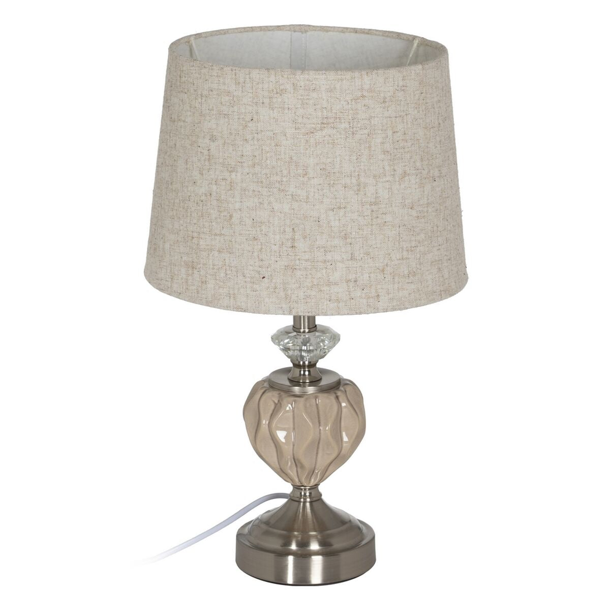 Desk lamp Beige Silver Metal Crystal 10 W 220 V 27 x 27 x 44 cm-0