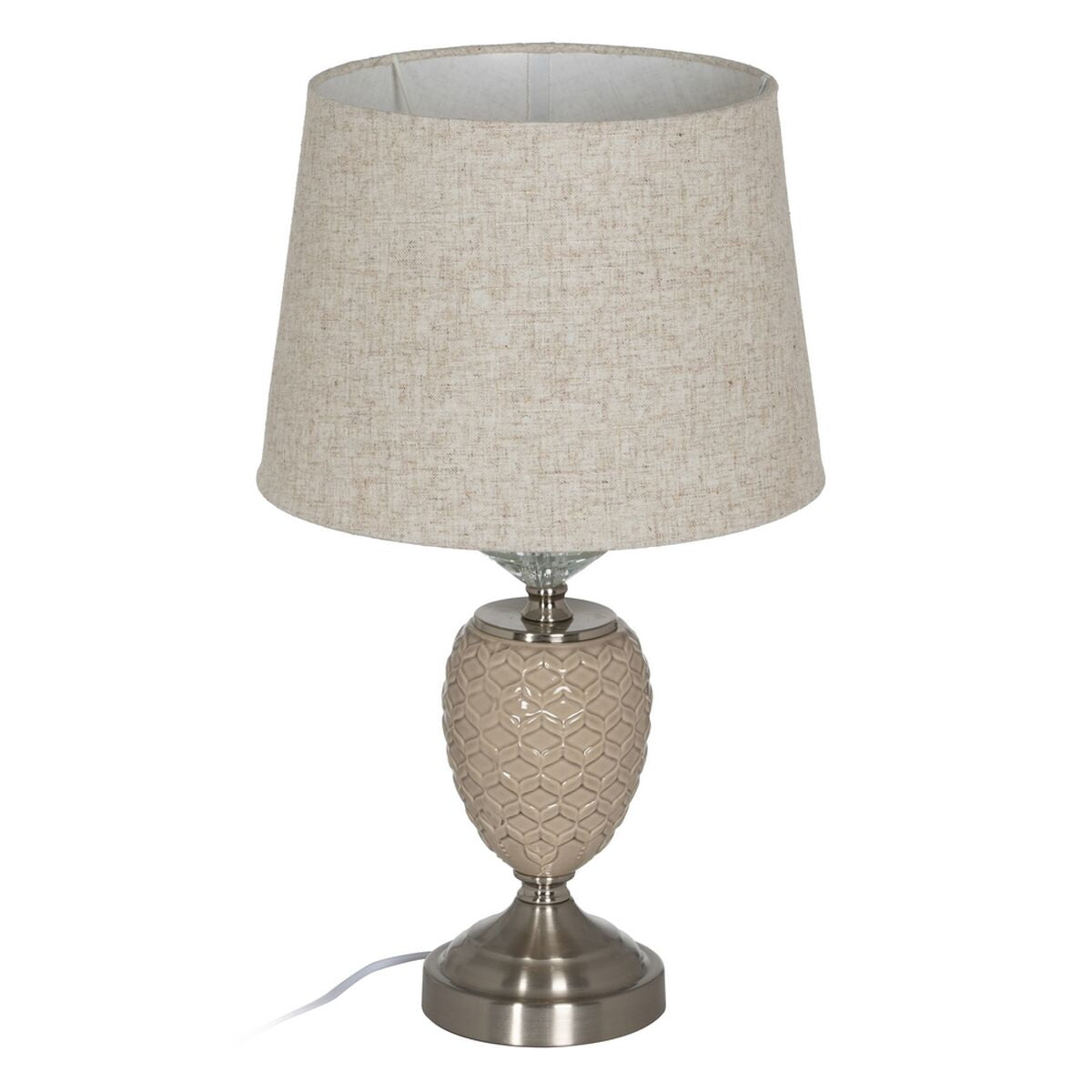 Desk lamp Beige Silver Metal Crystal 10 W 220 V 31,5 x 31,5 x 53 cm-0
