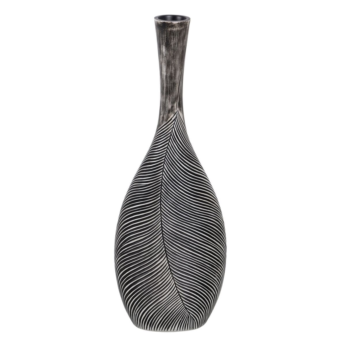 Vase White Black Polyresin 24 x 12,5 x 68 cm-0
