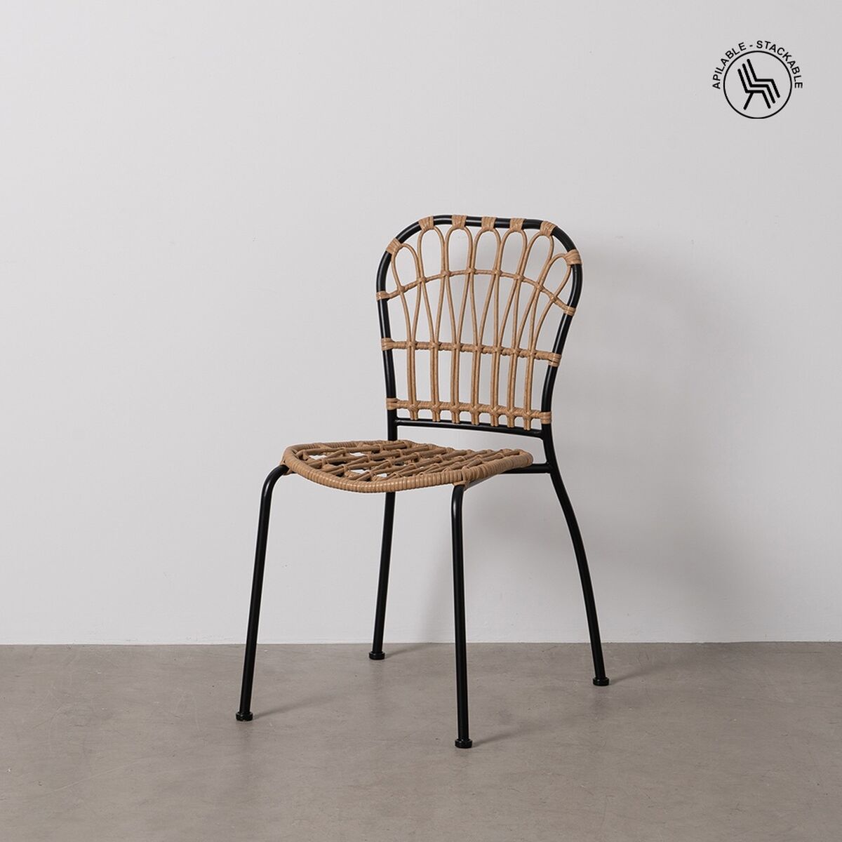 Dining Chair Black Natural Steel 51 X 58 X 87 CM-9