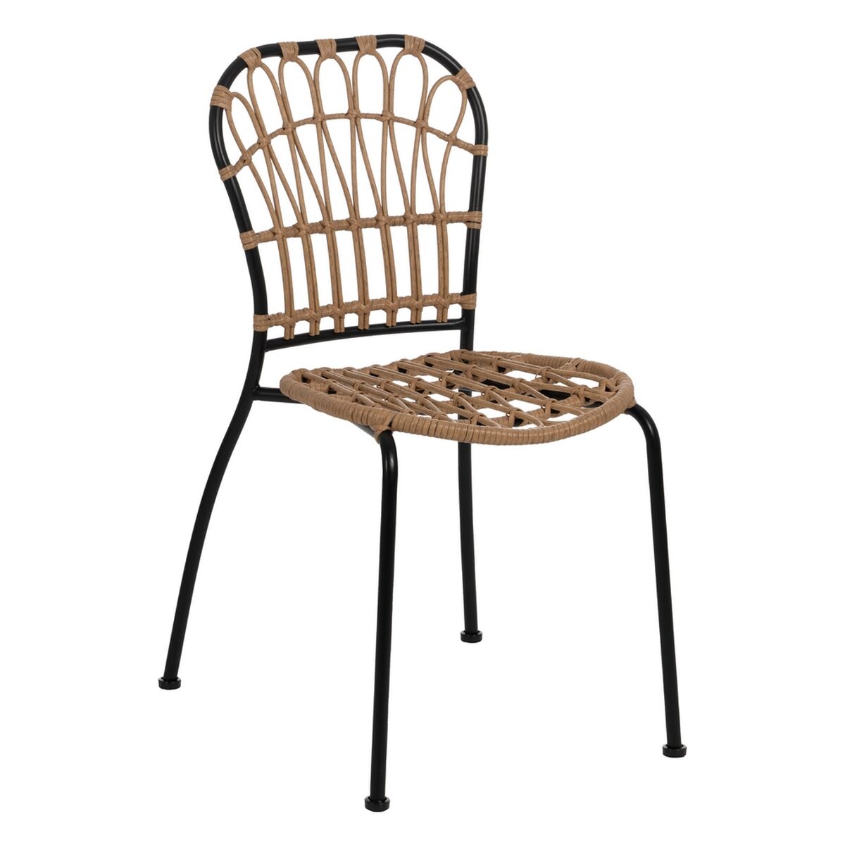 Dining Chair Black Natural Steel 51 X 58 X 87 CM-0