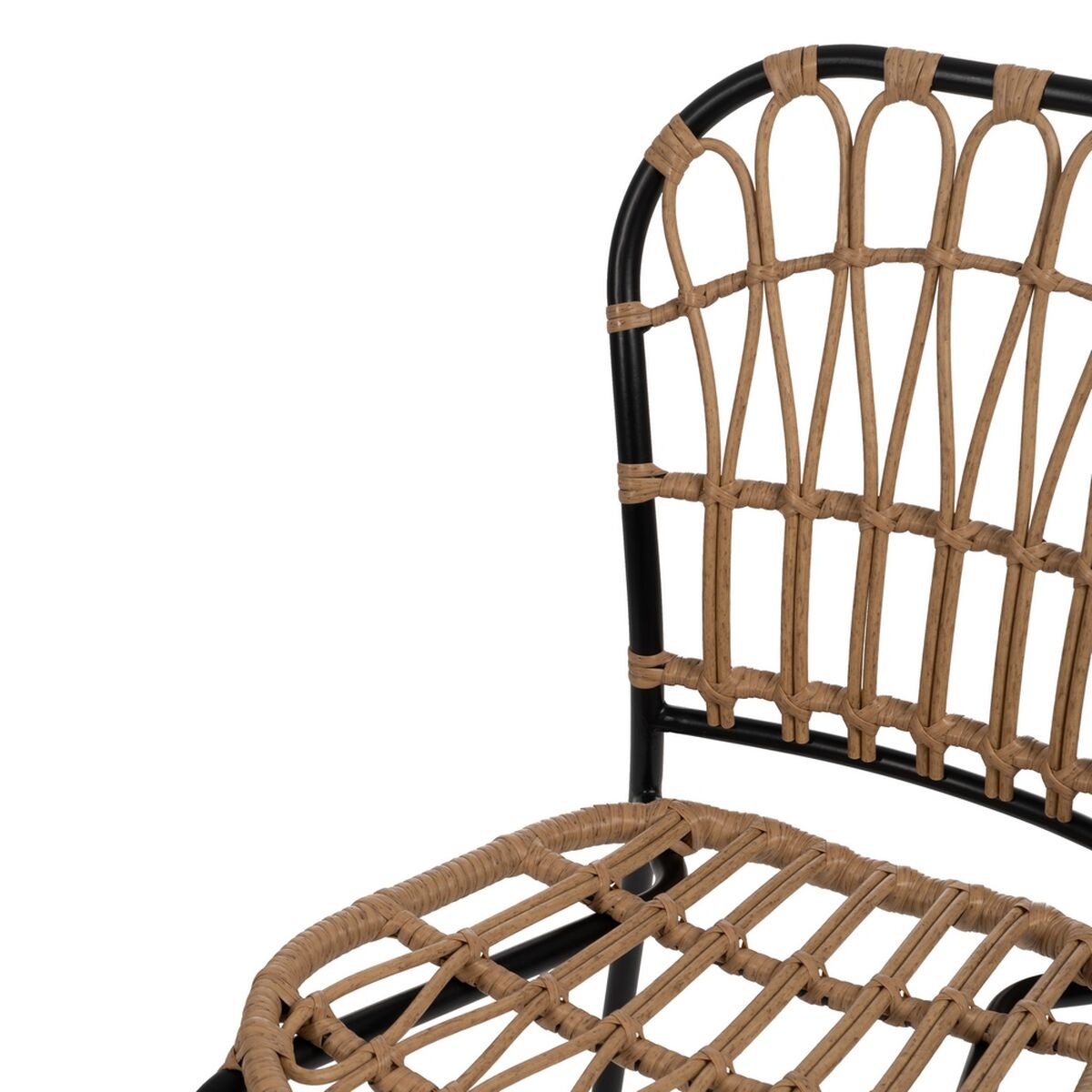 Dining Chair Black Natural Steel 51 X 58 X 87 CM-5