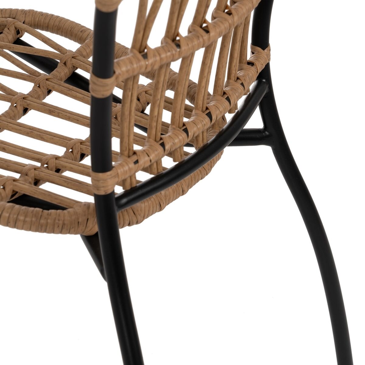 Dining Chair Black Natural Steel 51 X 58 X 87 CM-2