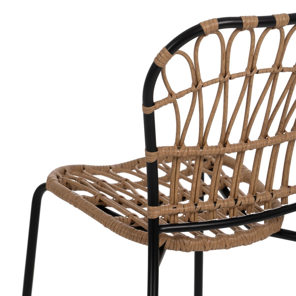 Dining Chair Black Natural Steel 51 X 58 X 87 CM-1