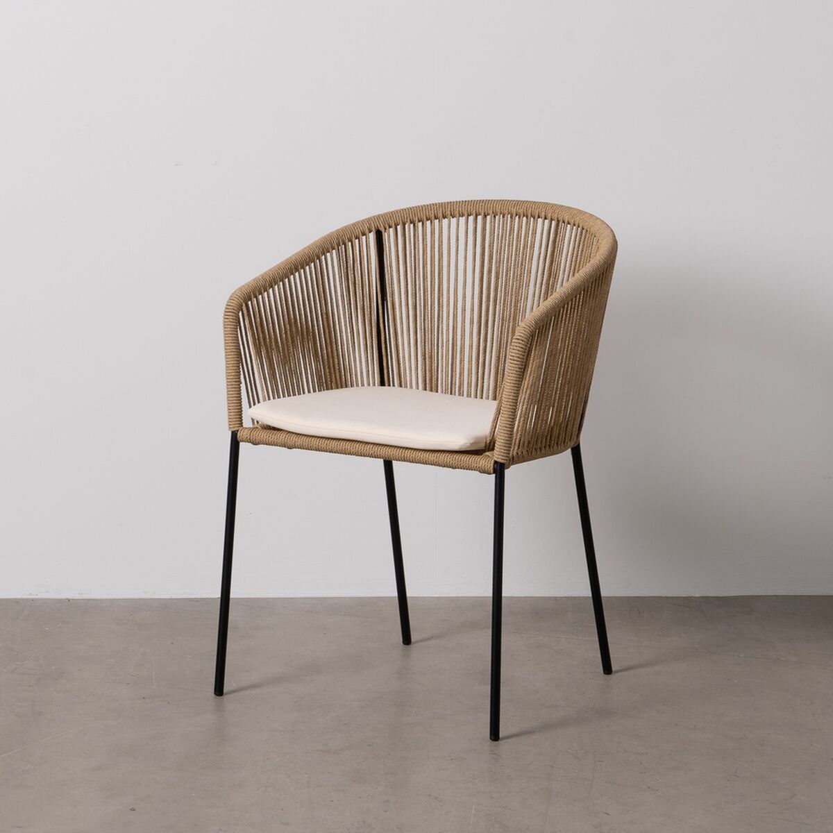 Dining Chair Black Natural Steel 55 X 54 X 79 CM-1