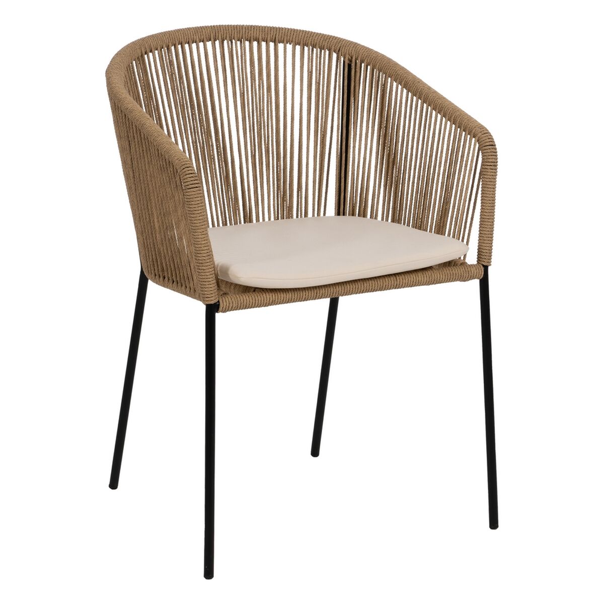 Dining Chair Black Natural Steel 55 X 54 X 79 CM-0