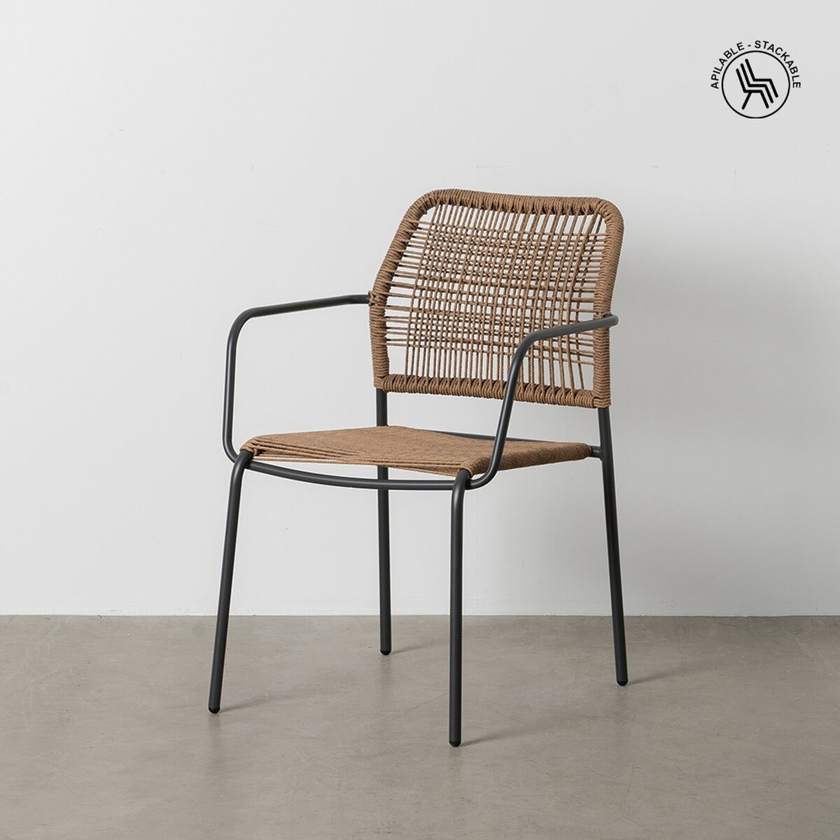 Dining Chair Beige Anthracite 53 x 63 x 78 cm-8