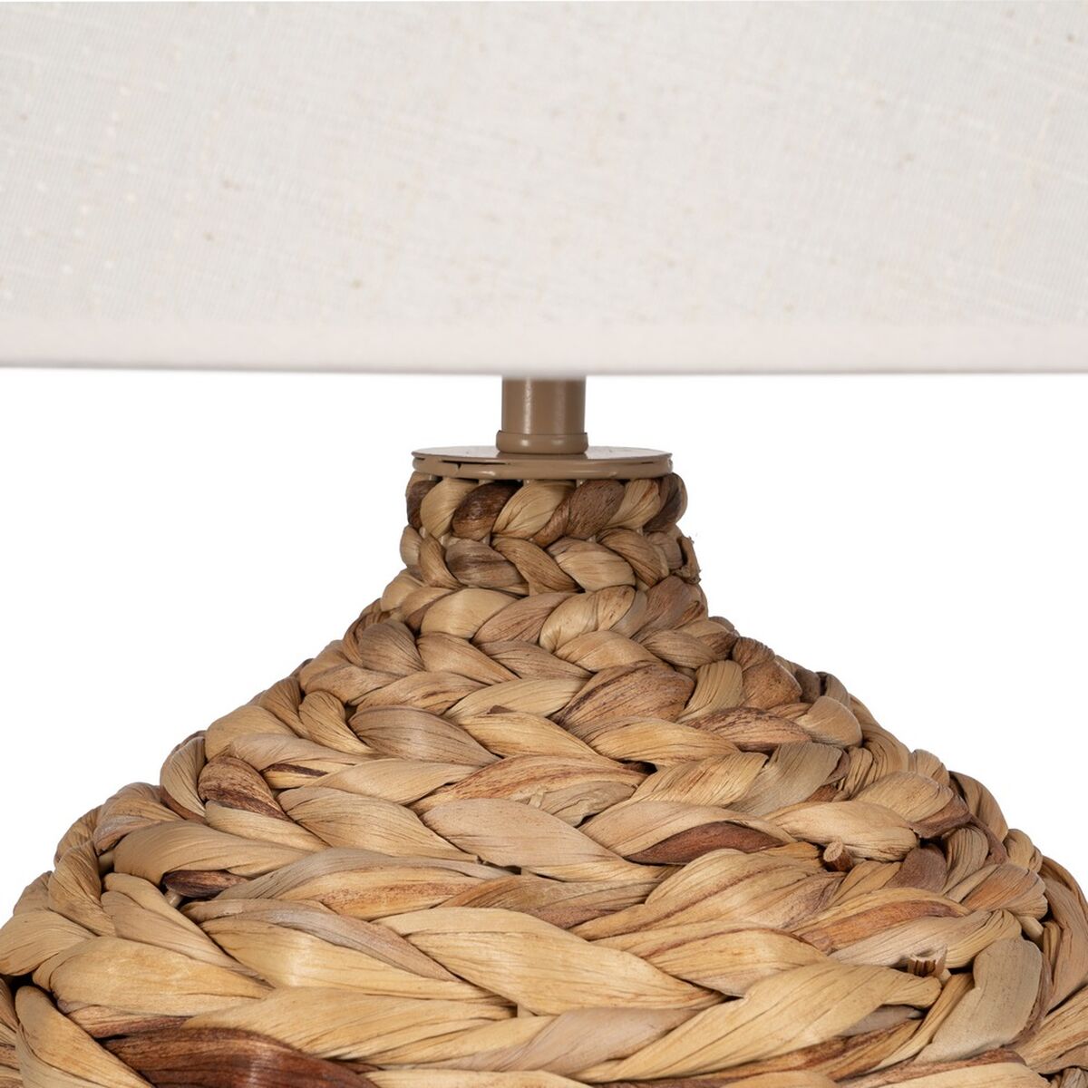 Desk lamp Cream Natural Linen Iron Natural Fibre 60 W 220-240 V 40 x 40 x 69,5 cm-5