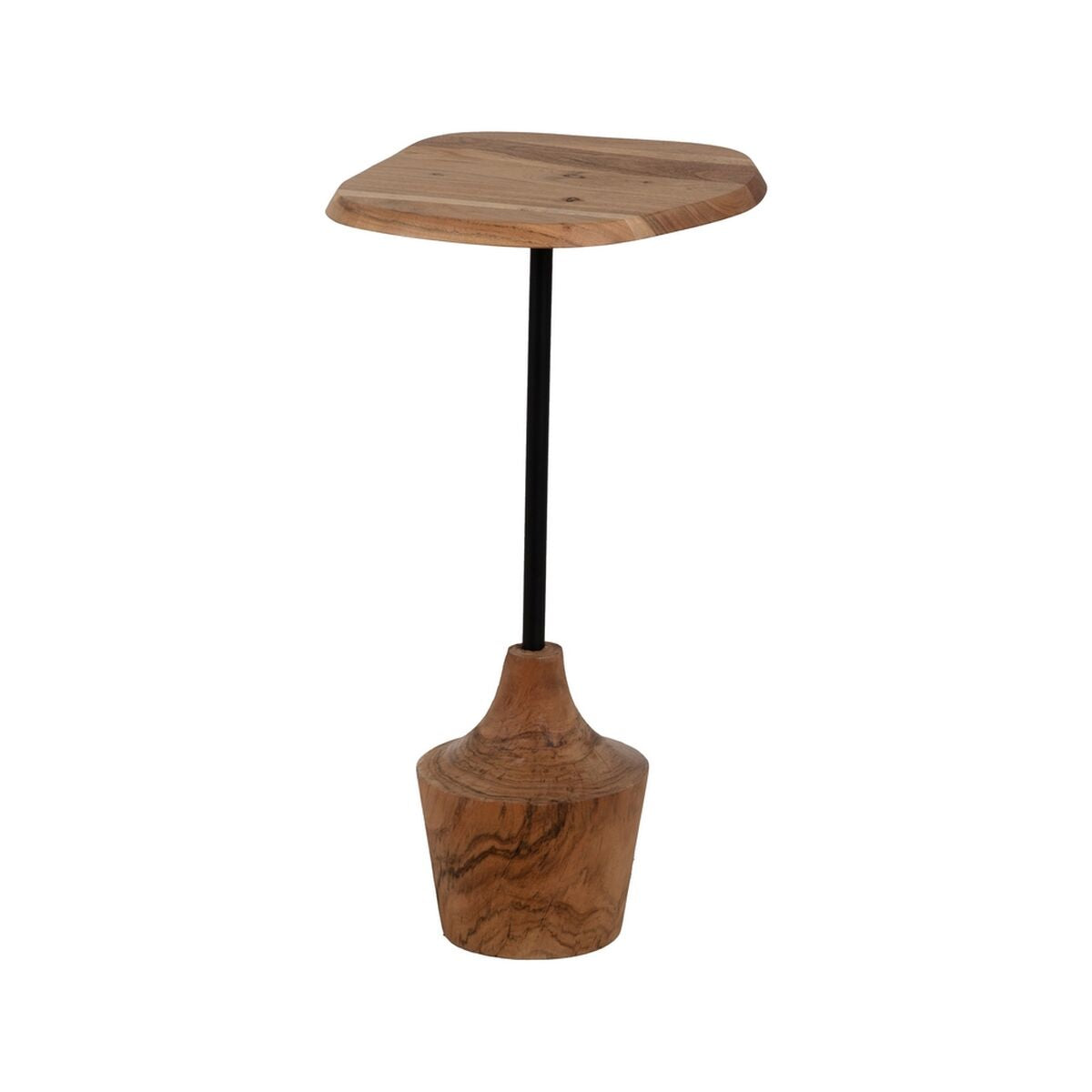 Side table Black Natural 35 x 35 x 65 cm-0