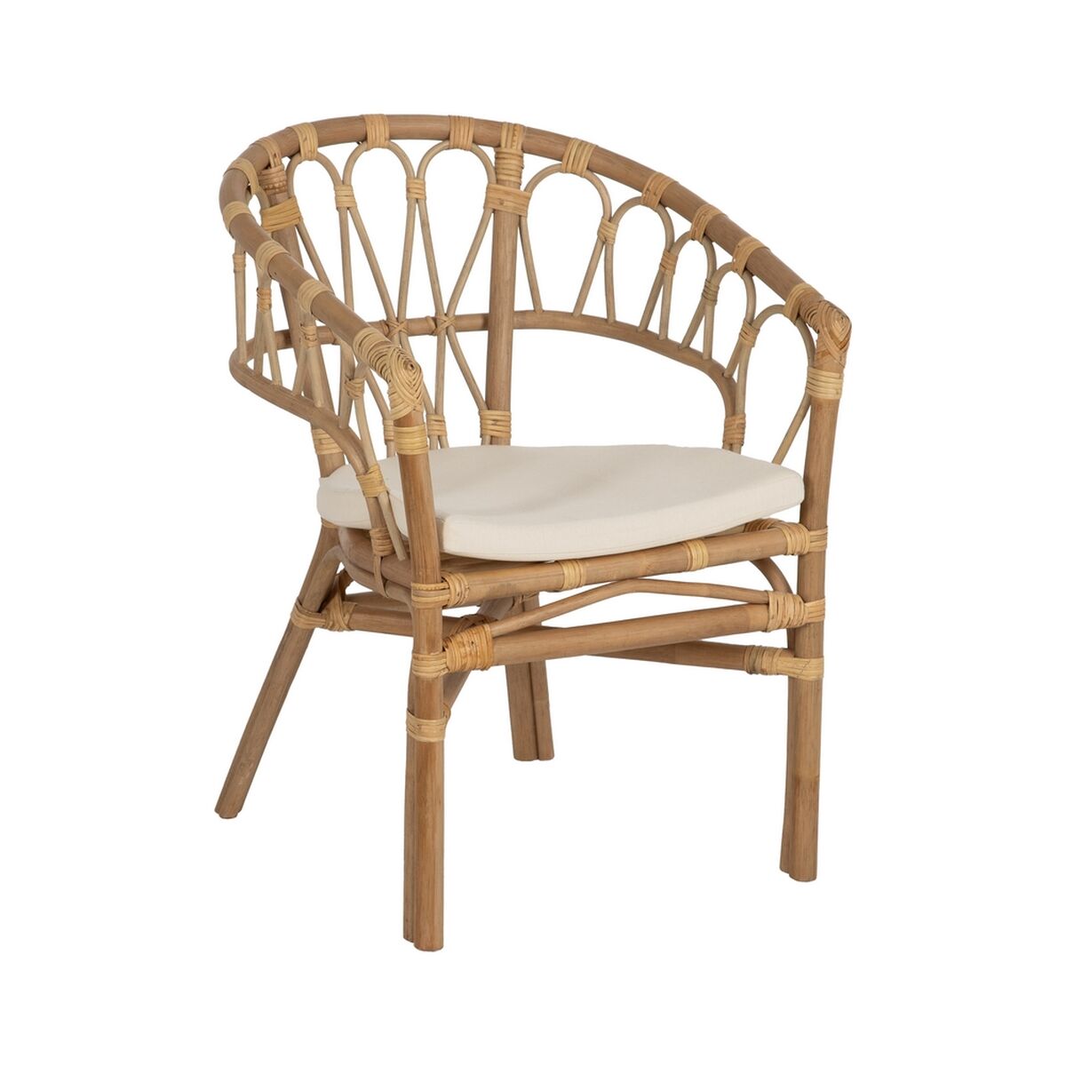 Dining Chair White Honey Rattan 58 x 59 x 78 cm-0