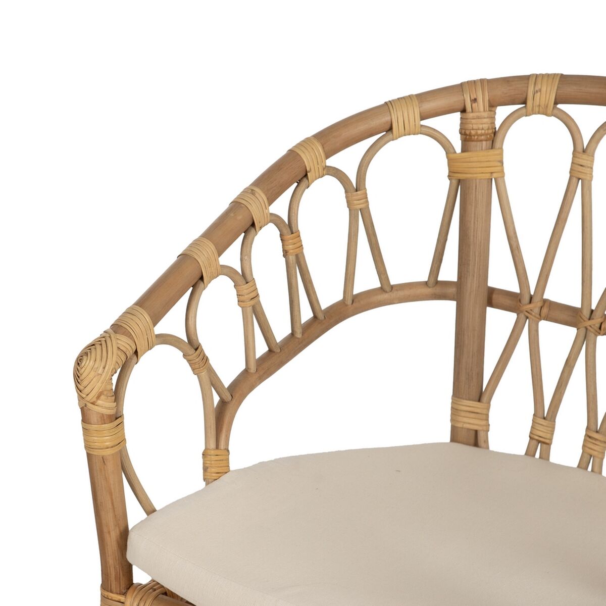Dining Chair White Honey Rattan 58 x 59 x 78 cm-5