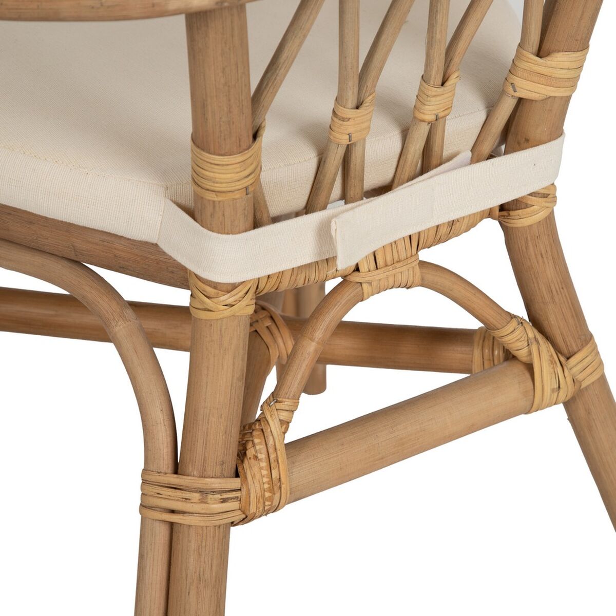 Dining Chair White Honey Rattan 58 x 59 x 78 cm-1