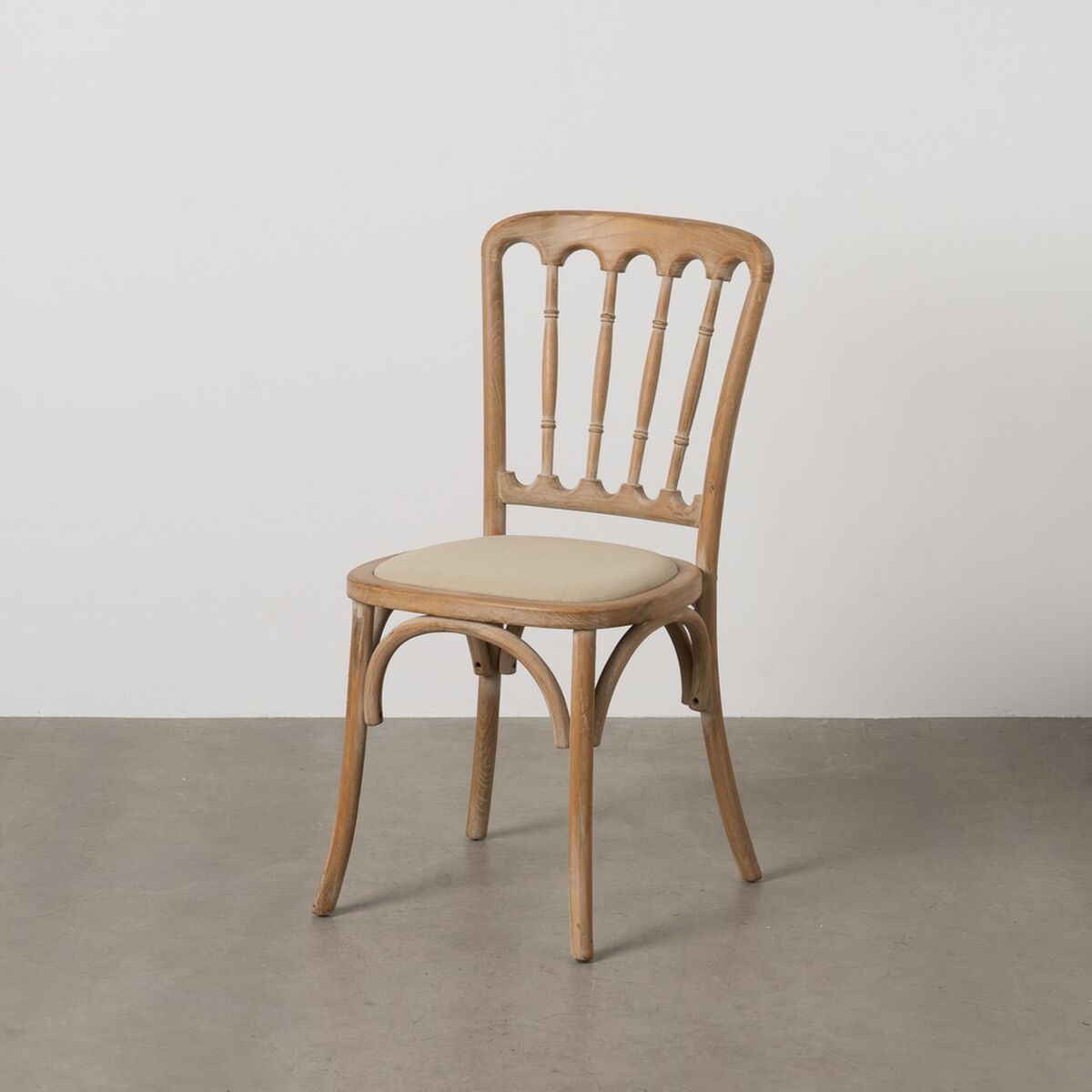 Dining Chair Beige Natural Rubber wood Cotton Polyester 45 x 46 x 92 cm-9