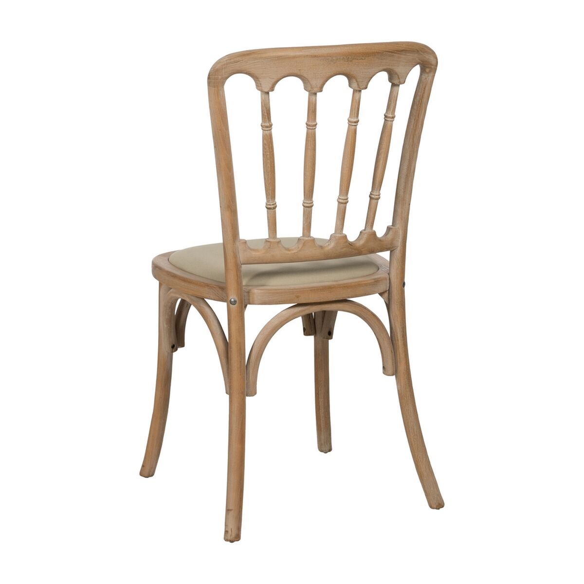 Dining Chair Beige Natural Rubber wood Cotton Polyester 45 x 46 x 92 cm-7
