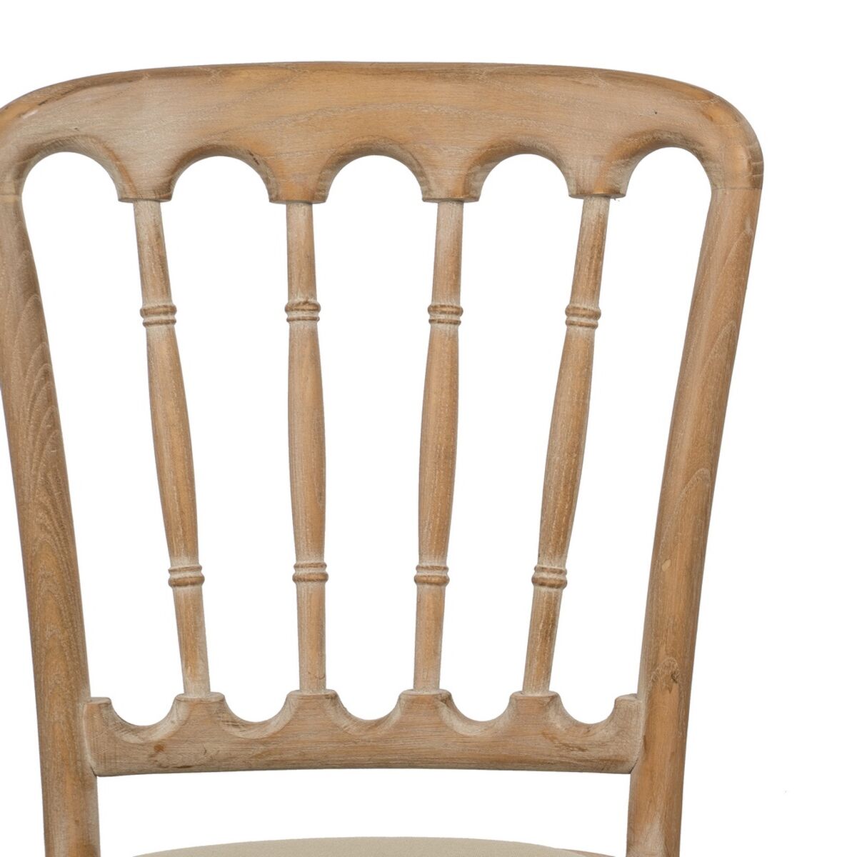 Dining Chair Beige Natural Rubber wood Cotton Polyester 45 x 46 x 92 cm-6