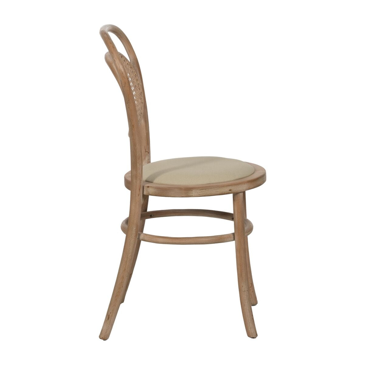 Dining Chair Beige Natural Rubber wood Cotton Polyester 41 x 41 x 89 cm-8