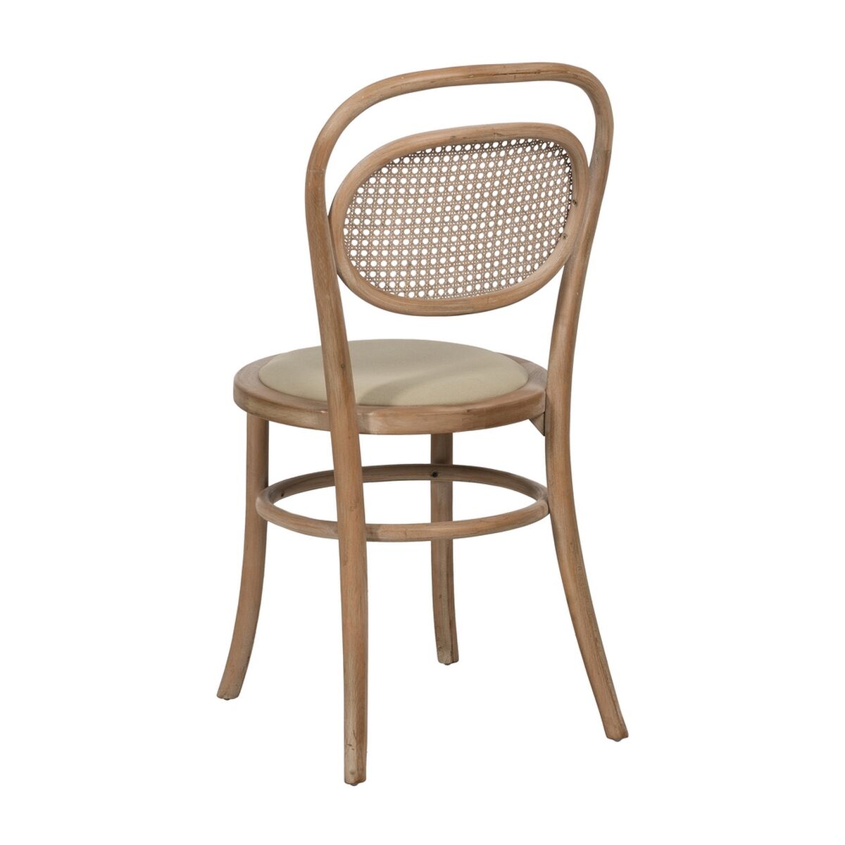 Dining Chair Beige Natural Rubber wood Cotton Polyester 41 x 41 x 89 cm-7