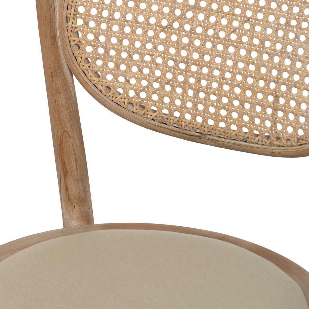 Dining Chair Beige Natural Rubber wood Cotton Polyester 41 x 41 x 89 cm-5