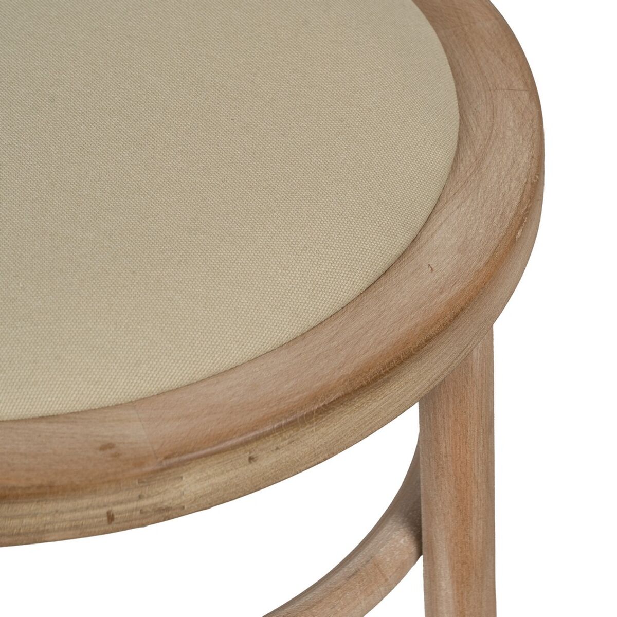 Dining Chair Beige Natural Rubber wood Cotton Polyester 41 x 41 x 89 cm-2