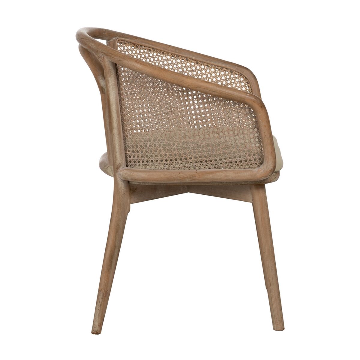 Dining Chair Beige Natural Rubber wood Cotton Polyester 59 x 47 x 81 cm-8