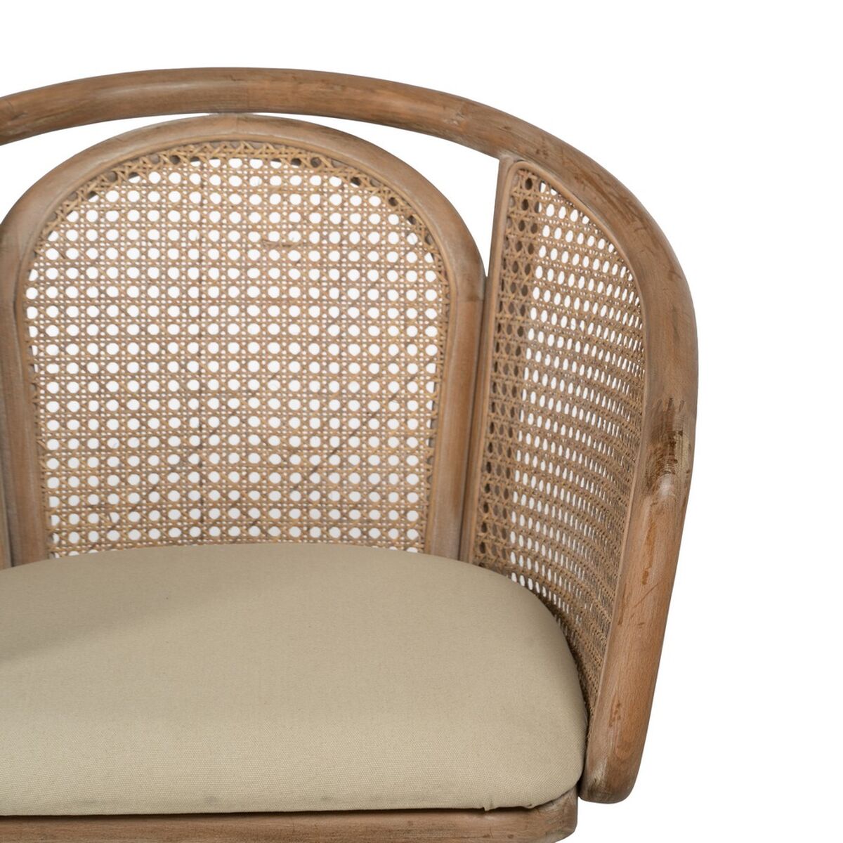 Dining Chair Beige Natural Rubber wood Cotton Polyester 59 x 47 x 81 cm-6