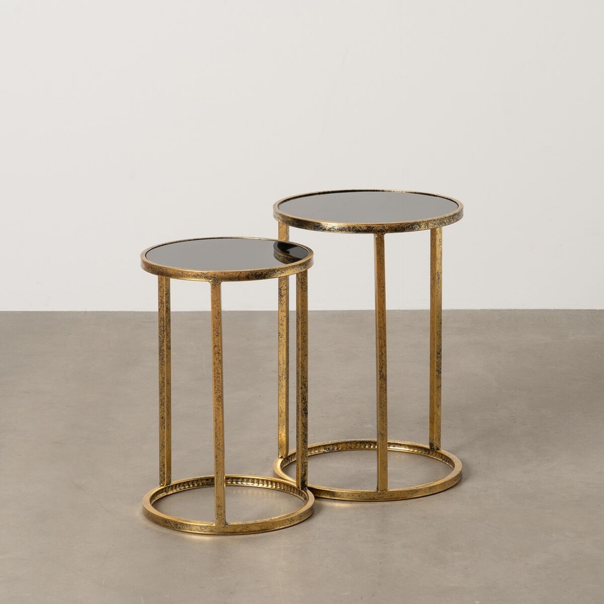 Set of 2 tables Black Golden 38 x 38 x 55,5 cm-0