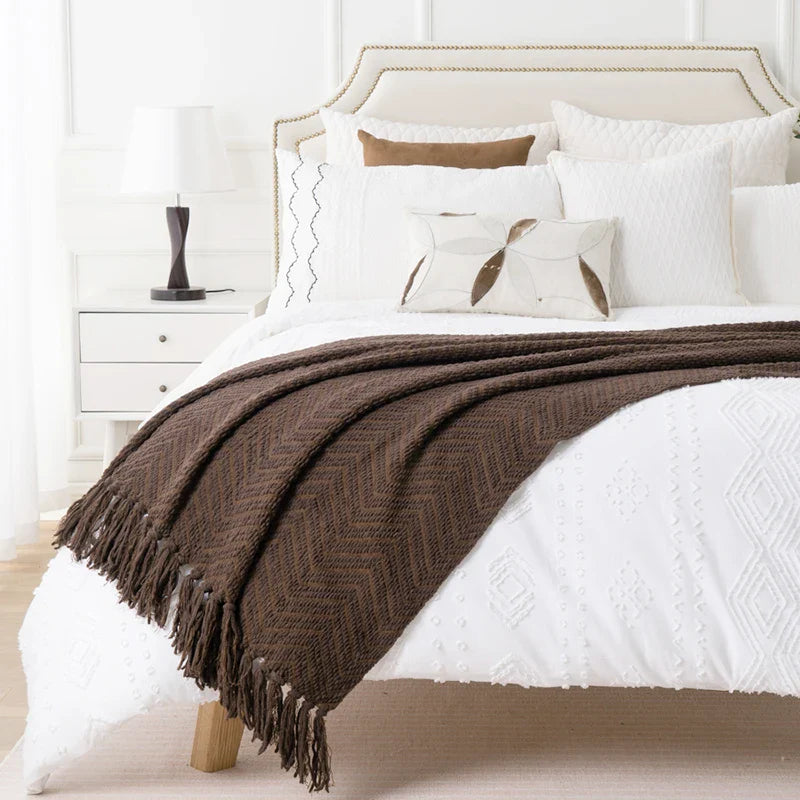 Ziz-Zag Chielina Knitted Throw Blanket-3