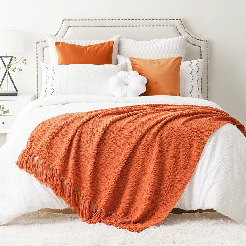 Ziz-Zag Chielina Knitted Throw Blanket-2