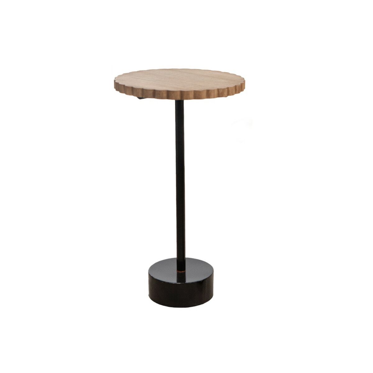 Side table Romimex Black Natural Metal MDF Wood 38 x 66 x 38 cm-0