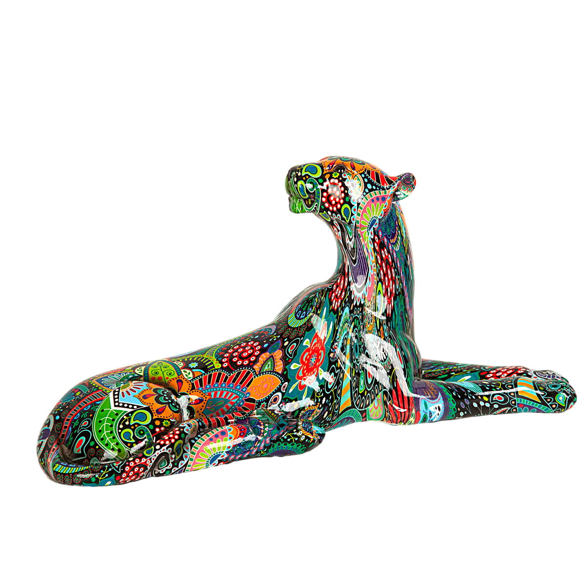 Decorative Figure Romimex Multicolour Resin Panther 32 x 14 x 11 cm-0