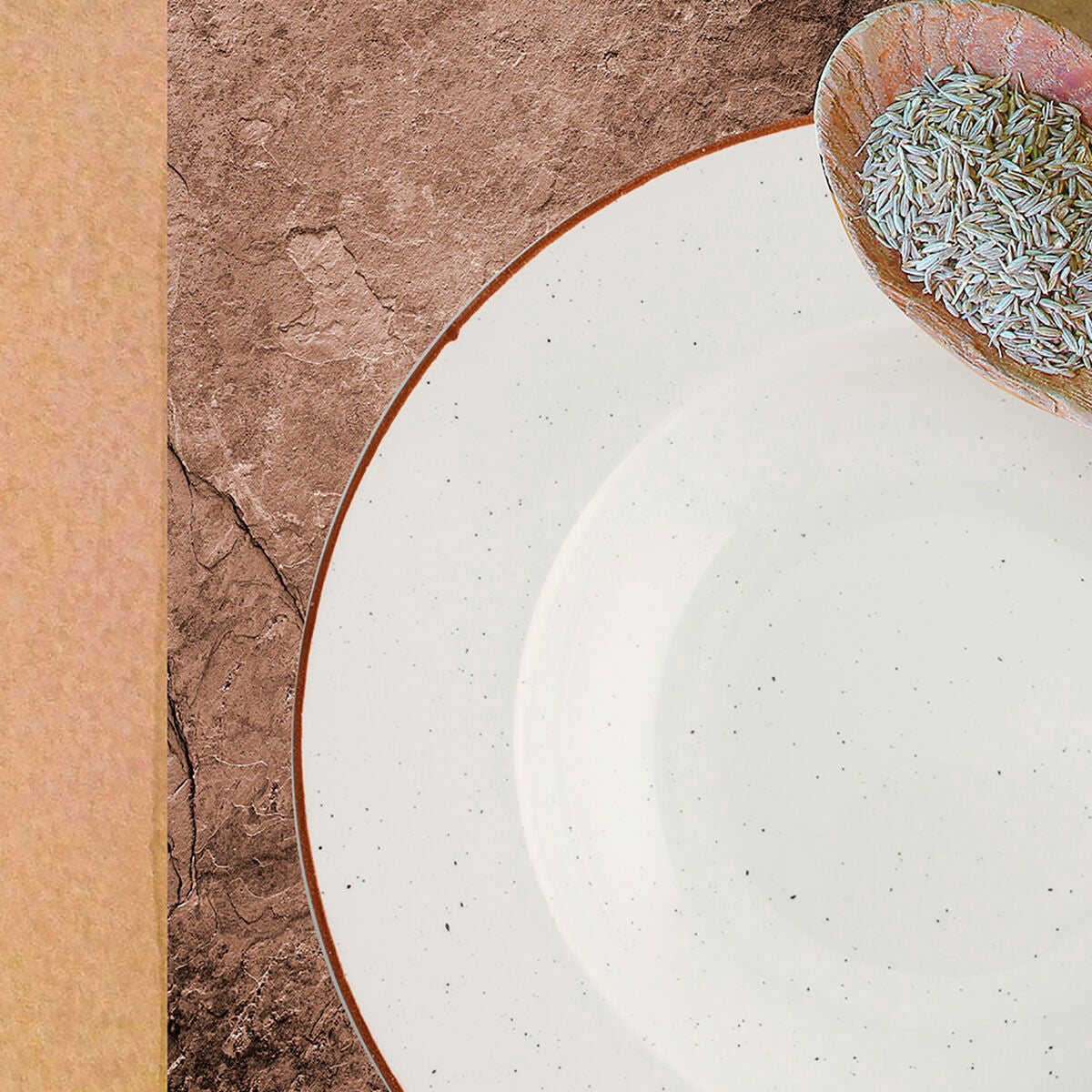 Flat plate Ariane Terra Ceramic Beige (Ø 31 cm) (6 Units)-3