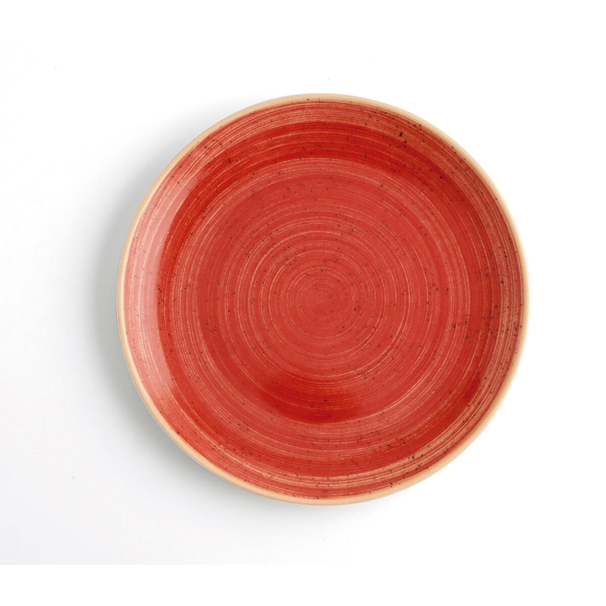 Flat Plate Ariane Terra Red Ceramic Ø 21 cm (12 Units)-2