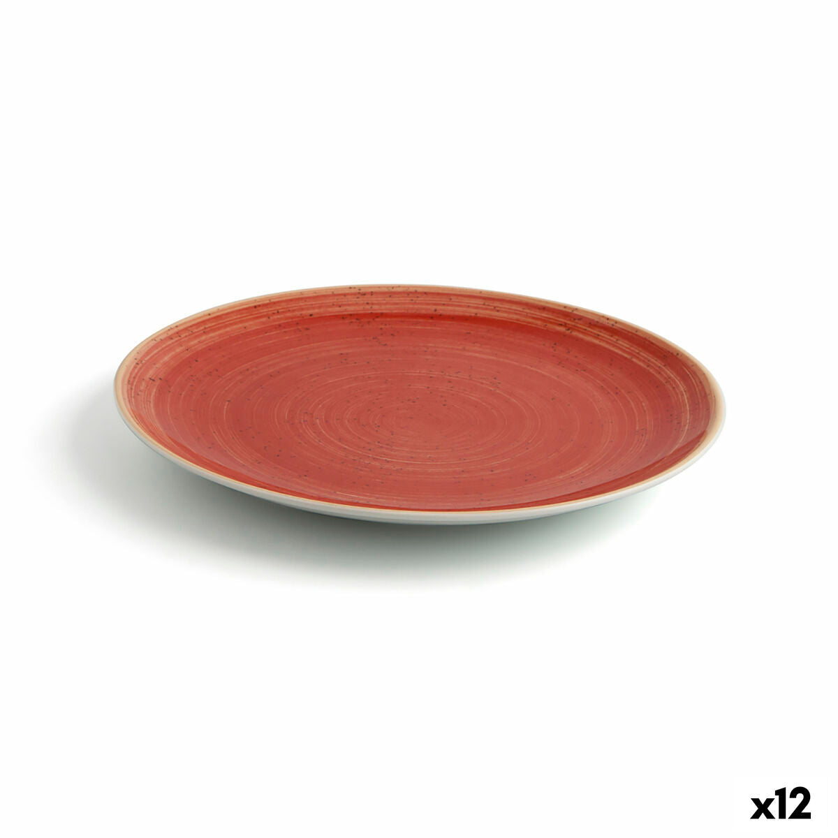 Flat Plate Ariane Terra Red Ceramic Ø 21 cm (12 Units)-0