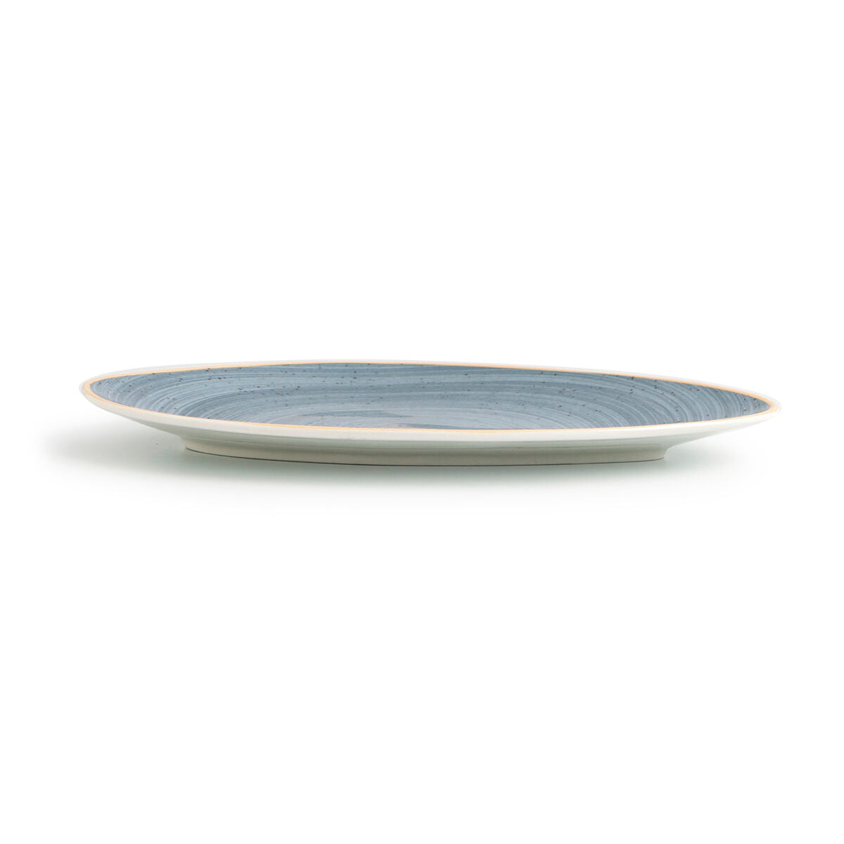 Flat Plate Ariane Terra Triangular Blue Ceramic Ø 29 cm (6 Units)-1